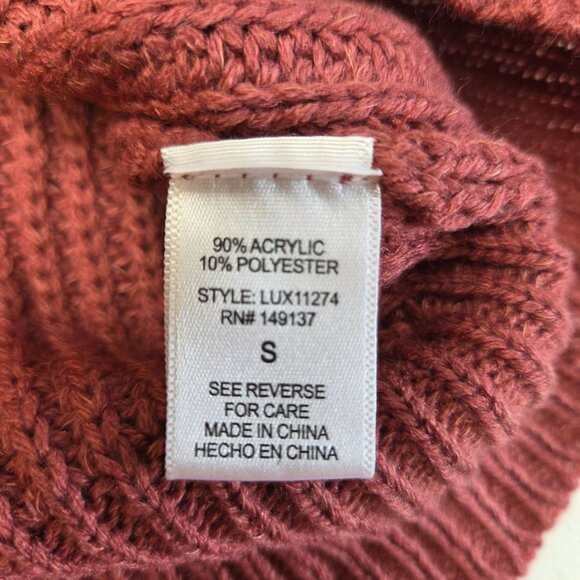 Windsor Open Back Knit Sweater Mauve Pink Size Small - Picture 7 of 8